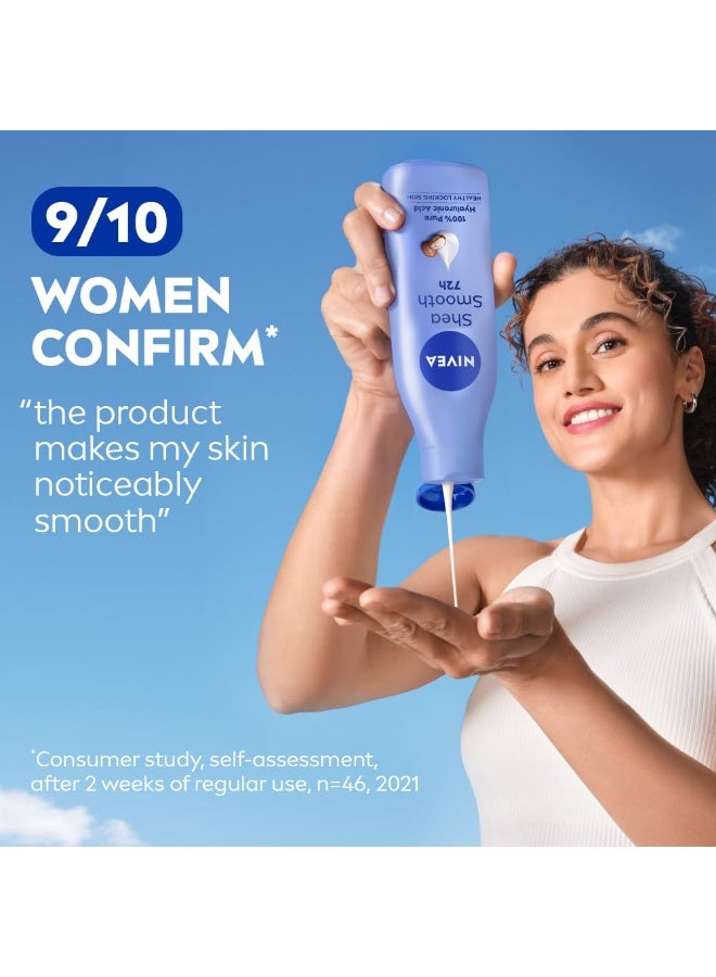 NIVEA Shea Smooth 200ml Body Lotion | 72 H Moisturization | With Deep Moisture Serum & Shea Butter | Non Greasy & Healthy Looking Skin |For Dry Skin - Image 3